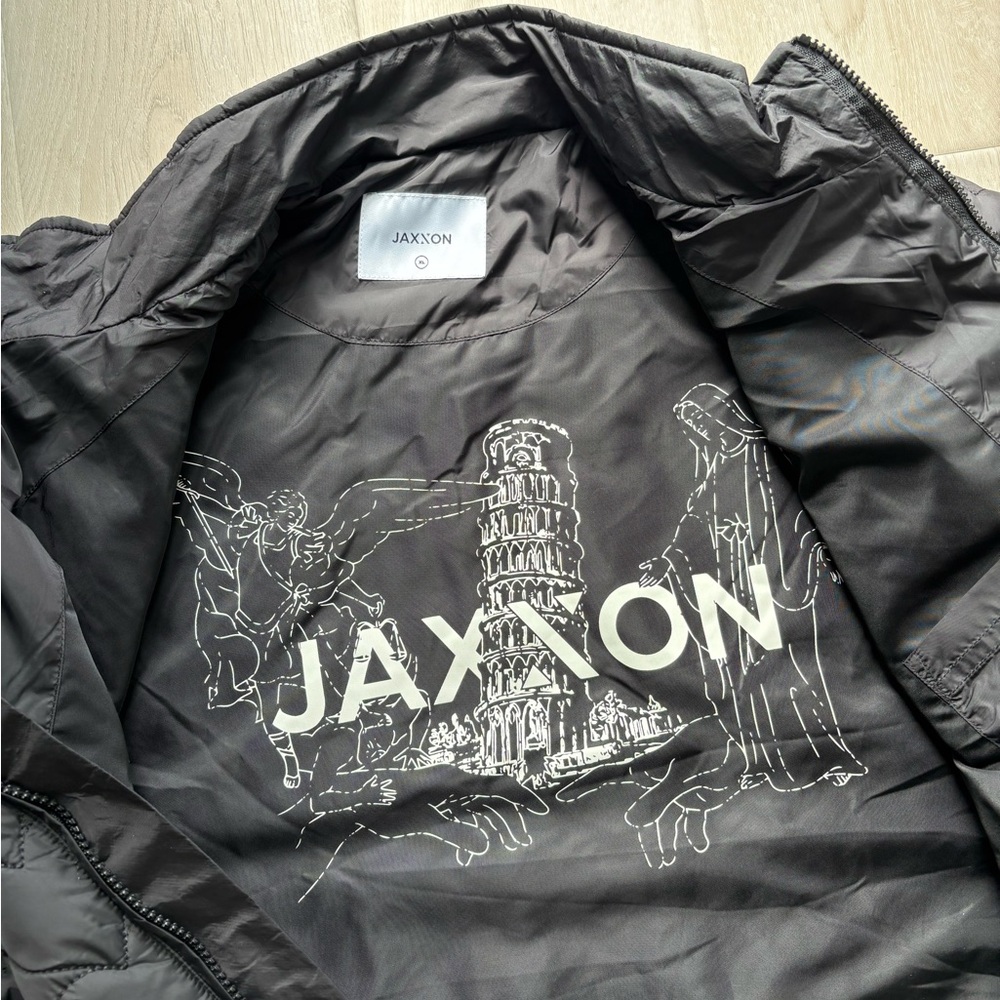 Jaxxon Men's Black Quilted Heart Puffer Jacket - Picture 3 of 3